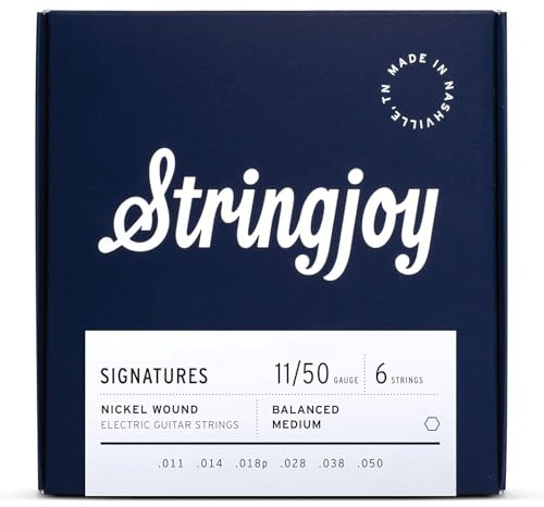 Stringjoy Signatures 11-50 Balanced Medium Gauge – Nickel Wound Electric Guitar Strings - Balanced Tension for Exceptional Playability and Powerful Tone, Electric 6 String Set, 1-Pack