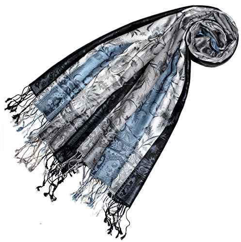 Lorenzo Cana Damen Pashmina Schal Schaltuch jacquard gewebt 100% Seide 70 x 190 cm Paisley Seidenschal Seidentuch