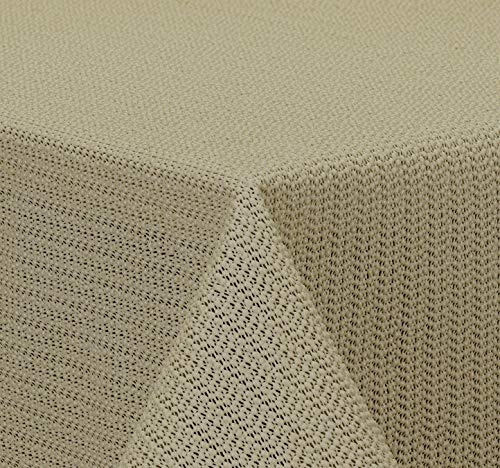 Brandsseller Gartentischdecke 130x160 cm Tischdecke mit Paspel Outdoor Tischtuch rechteckig Weichschaum für Garten, Terrasse, Balkon wetterfest rutschfest - Cappuccino