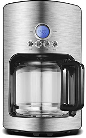 Macchina caffè Americano, Elettrica Programmabile con Display LCD 1,2 Litri capacità Macchina da caffè 900W con Timer e Funzione di Manutenzione a Caldo