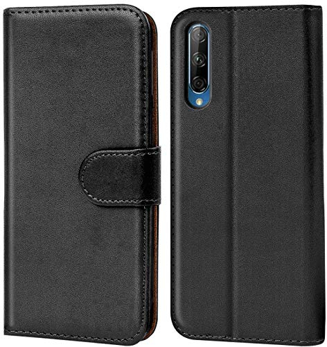 Verco Funda para Huawei P Smart Pro, Telefono Movil Case Compatible con Huawei P Smart Pro (2019) Libro Protectora Carcasa, Negro