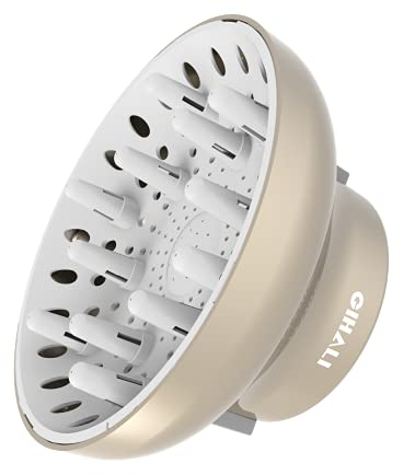 GIHALI Universal Hair Diffuser Newly Upgraded Strong Holding Adaptable for Hair Dryers with D-4.4cm to 6.6cm for Curly or Wavy Hair (Gold)