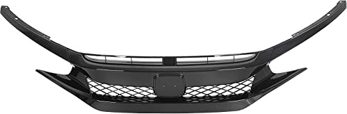 ECOTRIC Front Grille Bumper Mesh Grill Compatible with 2019-2021 Honda Civic Replacement for HO1200241 HO1210160 Honda Civic T-R Style