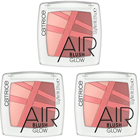 Catrice AirBlush Glow, Rouge, Nr. 020, Mehrfarbig, langanhaltend, sofortiges Ergebnis, schimmernd, vegan, ohne Parfüm, ohne Alkohol, ohne Parabene, 3er Pack (3x5.5g)