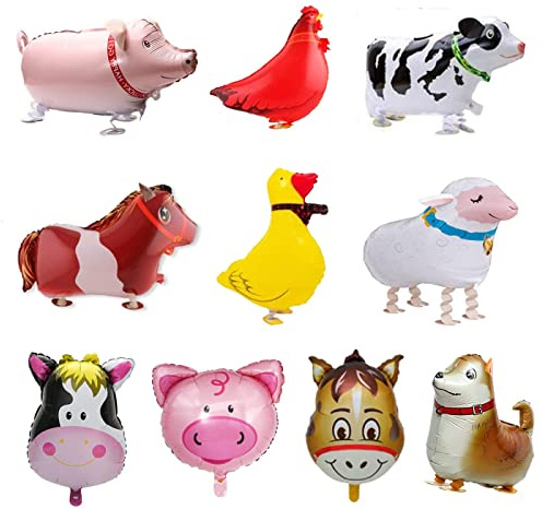 Gehen Tier Ballons Haustier Hund Ballons mit 10pcs Welpen Hunde Geburtstagsparty Zubehör Kinder Ballons Tier Thema Geburtstagsparty Dekorationen Kinder Ballons Tier Thema Geburtstagsparty Dekorationen