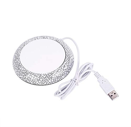Kaffemuggvärmare, USB-uppladdningsbar kaffevärmare, Heat Beverage Warmer för skrivbord, Smart Cup Warmer med träsäd, Muggvärmare för uppvärmning av kaffedryck(water bead pattern), elektrisk kaffe