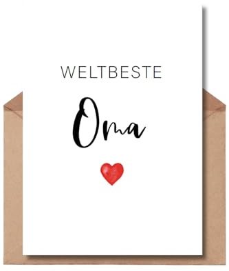 The Life Barn Postkarte mit Umschlag Weltbeste Oma Karte Geburtstag | Hochwertige Karte auf 350g Papier, inkl Kraftpapierumschlag