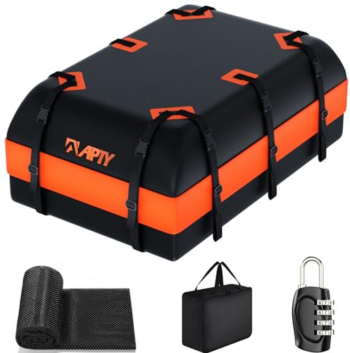 APTY 21 Kubikfuß Auto Dachgepäckträger Weiche Dachgepäcktasche für alle Fahrzeuge mit/ohne Gepäckträger mit wasserdichtem Reißverschluss, Gepäckschloss, Anti-Rutsch-Matte, Aufbewahrungstasche,