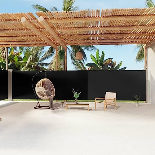SKM Toldo lateral retráctil negro 180 x 1200 cm (18,4) kg