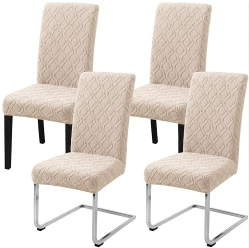 LANSHENG Stuhlhussen 4er Set, Waschbarer Stuhlhussen Schwingstühle, Sand | Stretch Stuhlhussen Schwingstühle, Universal Hussen für Stühle, Küchen, Restaurants und Hotels