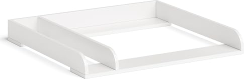 Bellabino Oti Wickelaufsatz – Wickeltischaufsatz für Malm, Hemnes, Nordli Kommoden – Aufsatz für Wickeltische mit Trennfach in weiß – 10 x 74 x 80 cm