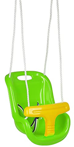 3-in-1 Babyschaukel, Kinderschaukel, Rückenlehne und Gürtel, abnehmbare Armlehnen, Gartenschaukel für Babys und Kinder, auslaufsicher (grün)