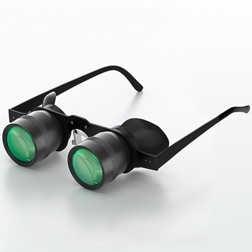Hands Binocular Glasses for Fishing, Bird Watching, Sports, Concerts, Theater, Opera, TV, Sight Seeing, HD Lens with 3 Color Filters, Adjustable Focus