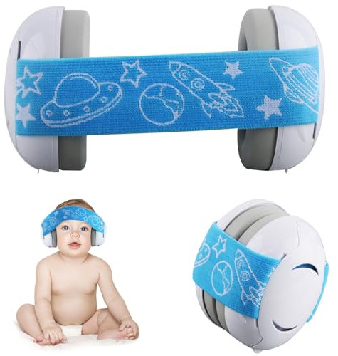 Darryy Cuffie Antirumore Neonato - Cuffie Super Confortevoli, Forniscono una Protezione Uditiva Affidabile per Bambini e Neonati di età Compresa Tra 0 e 3 anni, Cuffie Protezione Udito (blu)