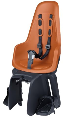 BOBIKE 8012100020 - Rücksitz ONE Maxi mit E-BD-System für Fahrräder mit 26”-29” Rädern mit Befestigung am Gepäckträger in der Farbe Schokoladenbraun
