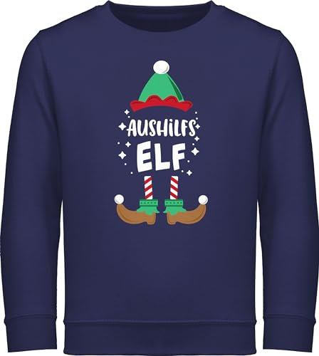 Sweatshirt Kinder Pullover für Jungen Mädchen - Weihnachten Aushilfs-Elf I Weihnachtself I Weihnachts Elf I Christmas Elf - 152 (12/13 Jahre) - Navy Blau - weihnachtssweater Merry x-Mas elfe