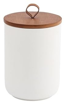 outer treasure Modern Ceramic Jar with Lid Sugar Bowl Coffee Canister Food Storage Jar for Coffee Beans,Sugar,Tea,Spices,ect. (White 45.75oz/1300ml)