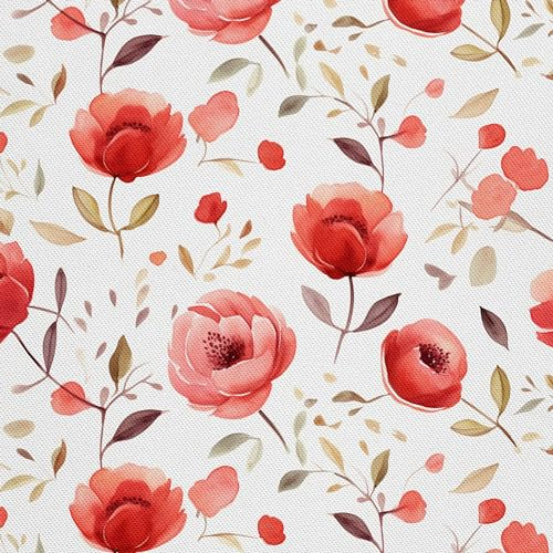 HEKO PANELS Stoff Oxford Wasserdichte Meterware Canvas-Stoff Polyester Nähstoff Dekostoffe Handwerken Wasserabweisend Blickdicht Blumenmuster Blumen Aquarell Wasserfarbe 1 Meter 155 x 100 cm DX2703