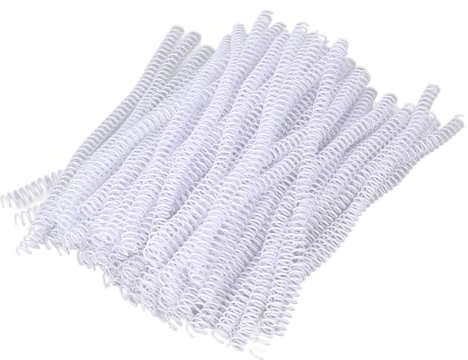 Fockety 100 Pack Plastikspiralen, 75 Blatt Kapazität 3/8in 48 Zähne Spiralbindung Draht Kämme Stacheln Spulen Bindesatz für A4 Papier, Dia 9.5mm 4:1 Verhältnis Bindung Spiralen Ringe