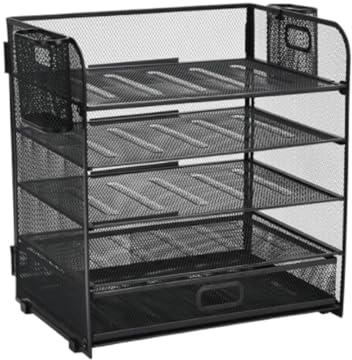 IRYZE Schreibtisch Organizer Metall-Schreibtisch-Organizer Mit 5 Ebenen, Papier-Briefablage, Organizer Für Schreibtisch-Dateien, Organizer Für Zubehör Schreibtisch Akten Organizer