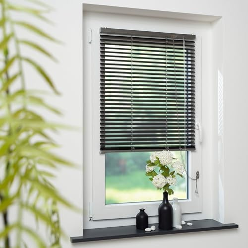 Aluminium-Jalousie, Wand -und Deckenmontage, Breite: 90 cm/Länge: 160 cm, Farbe: Graphit