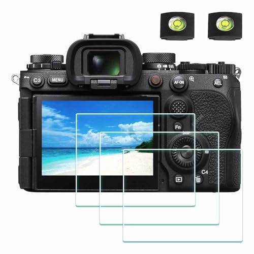 ULBTER [3 Stück Displayschutz schutzfolie für Sony Alpha A1 II A9 III A1II A9III A9M3 Kamera & Blitzschuh-Abdeckung 0,3 mm 9H Härte Glas Displayschutz Anti-Scrch Anti-Bläschen | [Nicht für A1, A9, A9II] A9M3 A93 Glas-Displayschutz und Blitzschuh-Abdeckung, 0,3 mm, Härtegrad 9H, kratzfest, blasenfrei