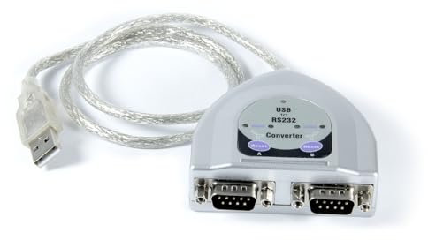 COMMFRONT Adaptador USB a doble RS232, chipset FTDI, compatible con todos los principales Windows, Mac y Linux