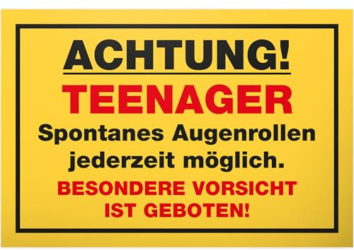 DankeDir! Teenager - Kunststoff Schild 30 x 20 cm - Geschenkidee Teenie Spruch Zimmer Türschild Jungen & Mädchen Jugendzimmer - Dekoration Deko Geschenk Idee Jugendliche Tür Deko Geburtstag