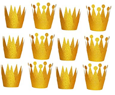 TOYANDONA 12stücke Goldener Geburtstagskronenhut Mit Junge Mädchen-tiara Party-haarschmuck Für Feiern Mit Seil Für Kindergeburtstage Geburtstagskrone Und Kronenhut