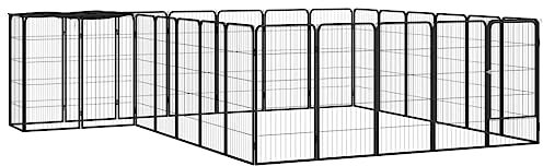 hundehöhle XXL,hundelaufstall,cage,hundebox Holz,26-TLG. Hundelaufstall Schwarz 50x100cm Stahl PulverbeschichtetEntworfen für Garten und Terrasse.