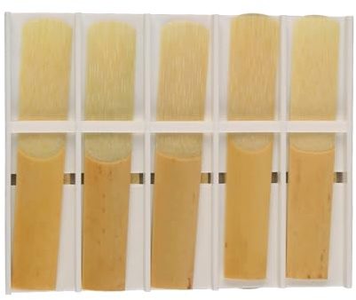 VOANZO 10er-Pack B-Klarinettenblätter mit Kunststoffbox, Stärke 2,0 für Klarinette, dünnere Blattspitze, unfeilt, für traditionelle Blätter, für Anfänger und erfahrene Spieler