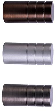 Victoria M. Piezas Finales para Barras de Cortina, Ø 19 mm, de Metal, en Forma de caperuza Acanalada, Antracita Cepillado, 2 Piezas