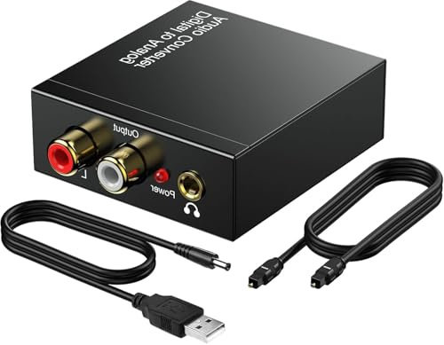 DA Wandler Optisch auf Cinch Audio Adapter 192kHz DAC Konverter Digital zu Analog