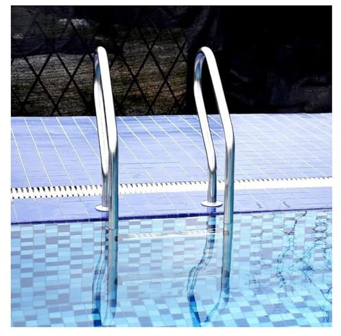 Échelle De Piscine, Pédale De Piscine, Marchepieds De Piscine en Acier Inoxydable 304, Rampe D'escalier, Charge 330 Kg, for Piscines Intérieures Et Extérieures(2 Step)