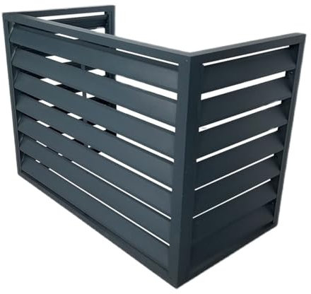 SZITW Aluminium-Klimaanlagenständer, Pflanzenständer, Lamellenzaun, Sichtschutz, Pflanzgefäß für Außengeräte, zum Verstecken der Klimaanlage, Grau, 100 x 50 x 70 cm