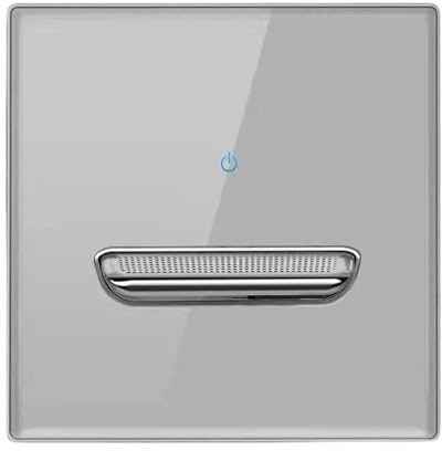 VIVIWI Moderno panel de interruptores de 86 mm con indicadores LED, placa de pared de vidrio endurecido, entradas simples para decoración del hogar y la oficina