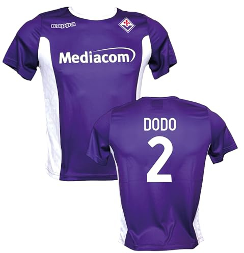 Generico Maglia Fiorentina Dodo 2 2025-2026, Calcio Replica Autorizzata, Viola e Bianco, 100% Poliestere, Design Autentico con Logo, Manica Corta, Unisex, per Adulti e Ragazzi (IT, età, 10 Anni)