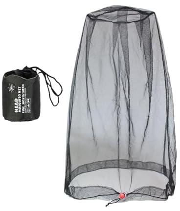 Red para Cabeza contra Moscas sobre Gorro con cordón Ajustable Suave,