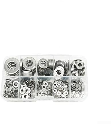 Arandelas planas, 910 piezas surtidas M2-, kit de hardware de acero inoxidable 304, resistente a la corrosión para alta presión, proyectos mecánicos industriales de bricolaje