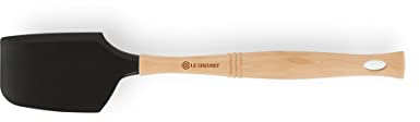 Le Creuset Spatola da Cucina Grande con Testa Removibile in Silicone,Legno, Lunghezza 33 cm, Nero, 93007604140002
