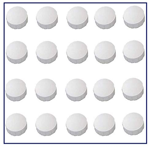50 Magnete, Ø 24mm, Haftmagnete für Whiteboard, Kühlschrankmagnet, Magnettafel, Magnetwand, Magnet Rund weiß