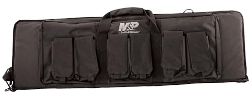 Smith & Wesson M&P Pro Tac Padded Rifle Case with Ballistic Fabric Construction and External Pockets for Shooting, Range, Storage and Transport