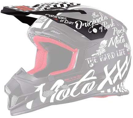 O'NEAL | Motocross-Helm-Ersatzteile | Enduro Motorrad | Ersatzschirm 5SRS Helm XXX TORMENT | Spare Visor 5SRS Moto XXX Helmet TORMENT | Schwarz Weiß | One Size