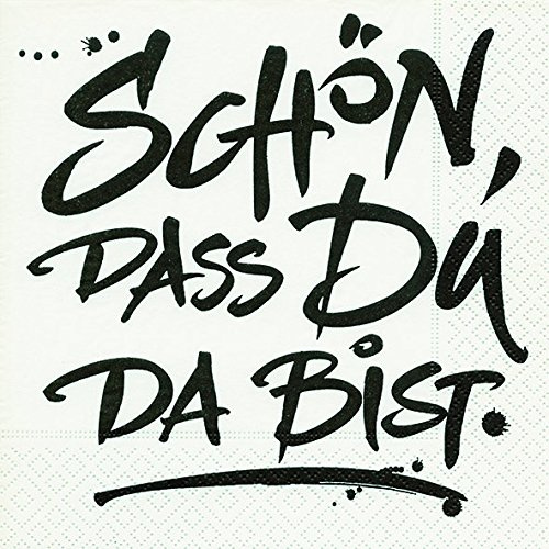 Servietten (2er Set / 40Stück) 3-lagig 33x33cm mit Spruch Schön dass Du da bist