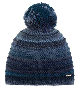 Eisbär Mütze Herren & Damen Mikata Pompon Blau - Unisex mit Fleece Futter schützt vor Kälte und Wind - kuschelig weiche Bommelmütze Pudelmütze Haube aus Österreich