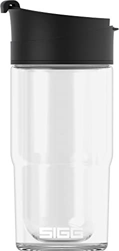 Sigg - Insulated Coffee Cup - Travel Mug Nova - with Flip Top - Dishwasher Safe - Leakproof - BPA Free - Heat Resistant - Broscilate Glass - Black - 0.37 L