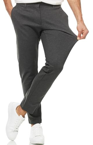 Indicode Herren Rodekro Performance Pants | Chinohose Herrenhose Super Stretch Stoffhose Bequeme Business Hose für Männer Charcoal Mix, 38/32