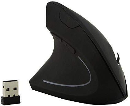Wireless Vertikale Maus, Ergonomische Optische Maus Vertical Gaming-Mäuse, 6 Tasten Wiederaufladbare Funkmaus, 800/1200/1600 DPI, USB Empfänger, 2,4G Kabellose, für OS X/Laptop/PC