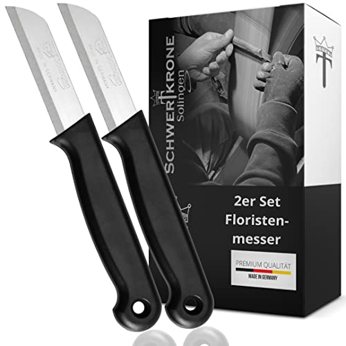 Schwertkrone® Schälmesser 2er Set [MADE IN SOLINGEN - GERMANY] - Gemüsemesser Obstmesser - Küchenmesser klein scharf - Schneidemesser Kartoffelschälmesser - Allzweckmesser (2x schwarz - 6cm Klinge)