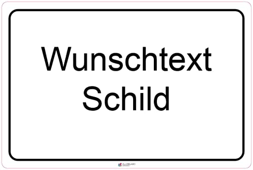 AllesKlaro® - Wunschtext Schild - selbst individuell gestalten - Logo und eigenes Design - stabile 4mm Alu Verbundplatte (60x40 cm)